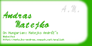 andras matejko business card